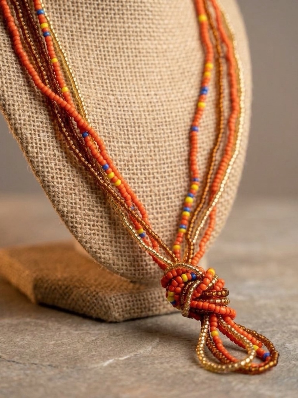 Sunset Rhythm Beaded Necklace